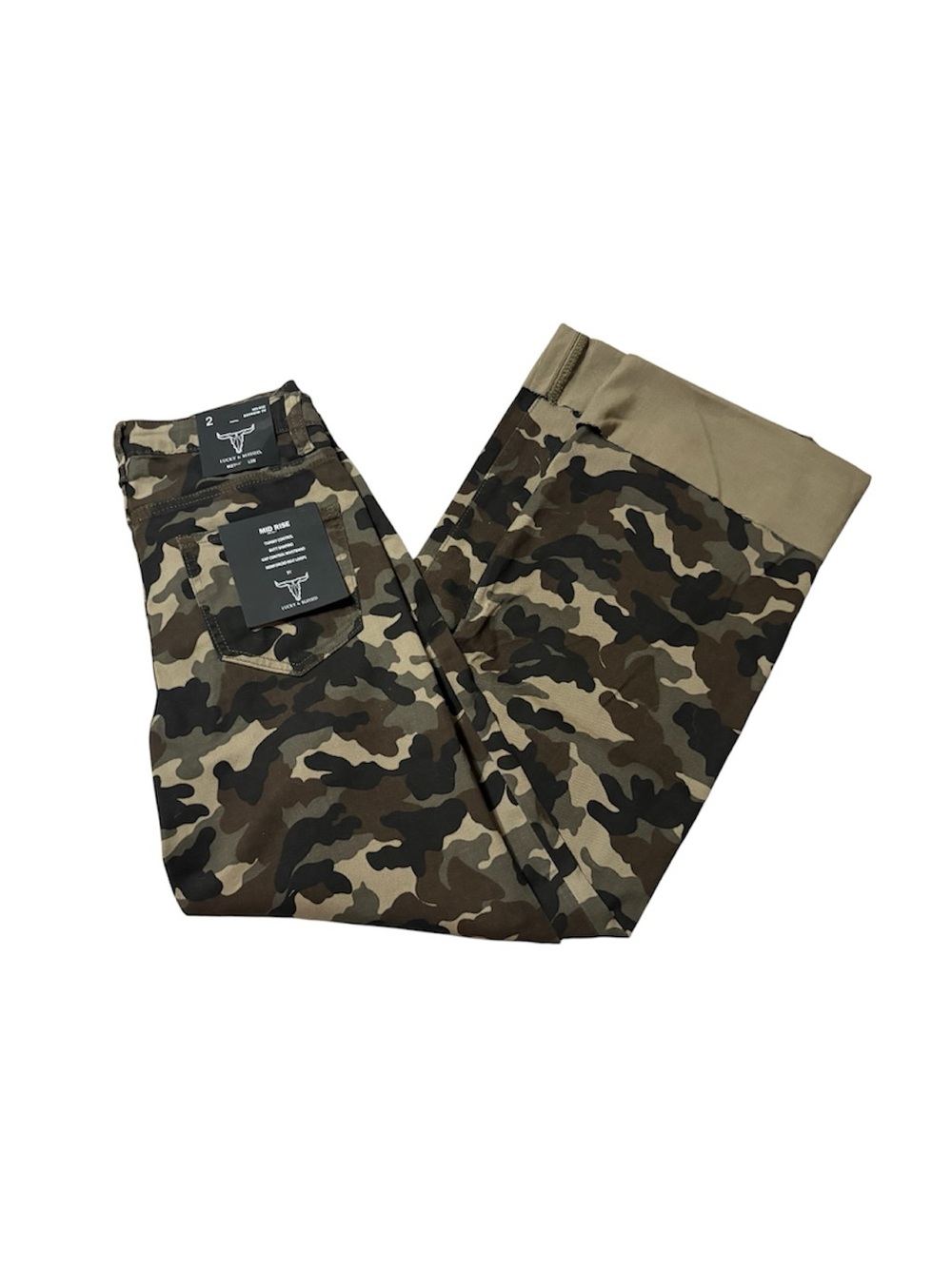Lucky & Blessed Camo Cargo Pants in Olive, Brown & Black - Picture 7 of 11